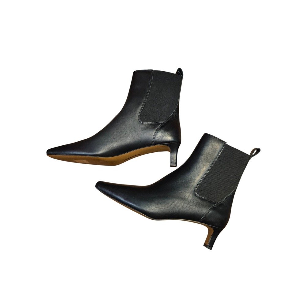Madewell The Dimes Chelsea Boot Black Leather Pointed Toe Kitten Heel NX443 11